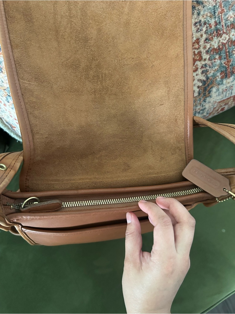 COACH 9144 Vintage Leather Shoulder Bag Camel Brown Authentic Crossbody - Picture 4 of 15